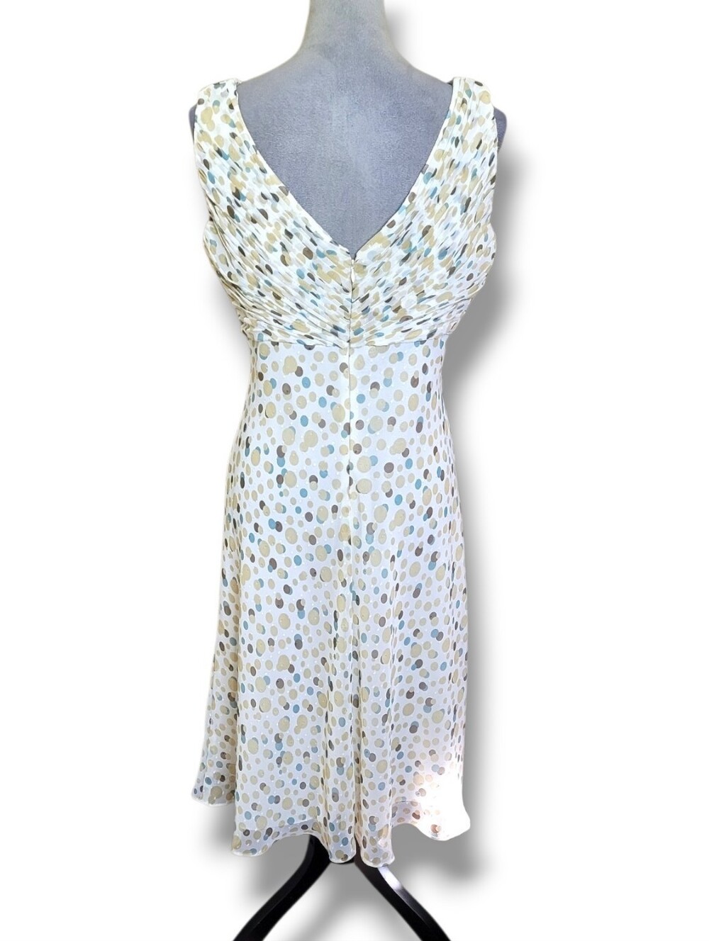 Adrianna Papell Polka Dot Chiffon Dress Size 12 - Picture 6 of 9